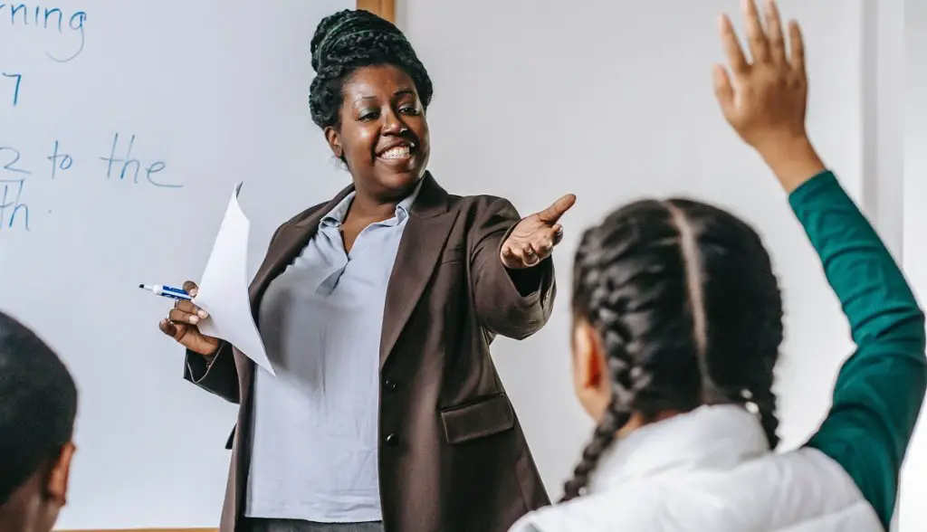 teacher calling on student