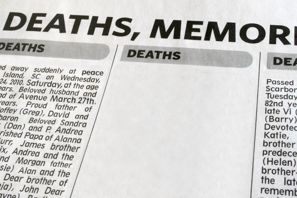 Death notice or short-form obituary