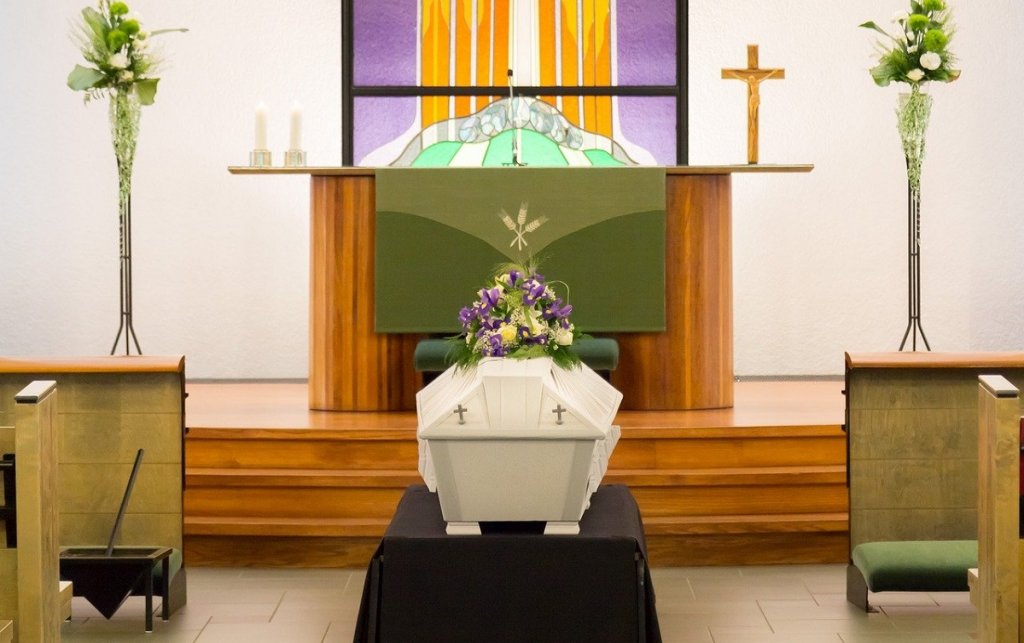 Casket ready for funeral
