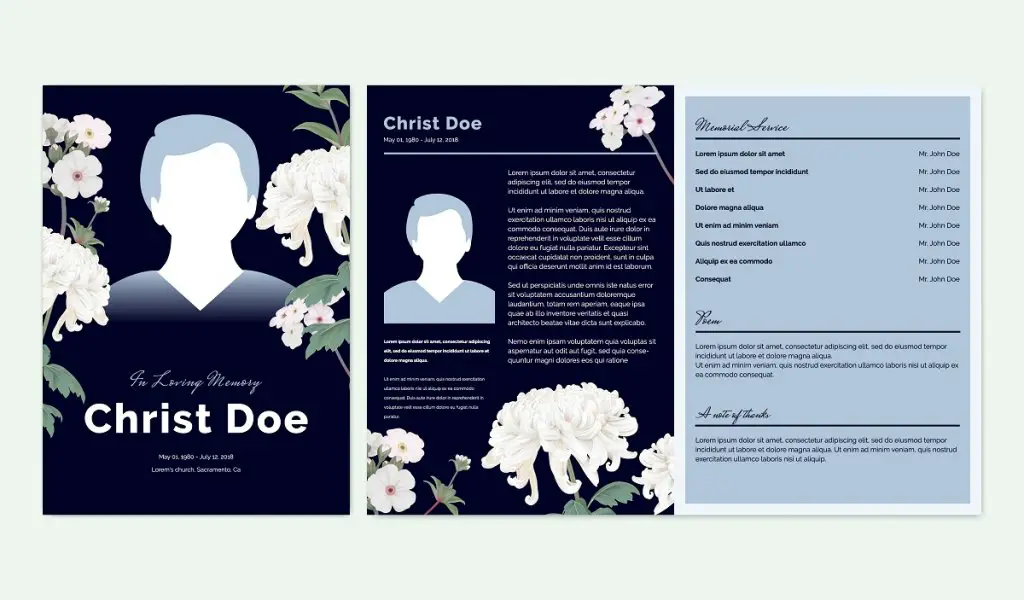 Funeral program template