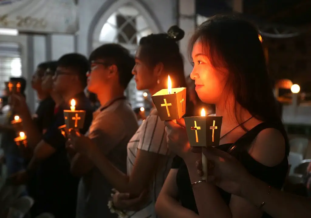 Easter vigil on Holy Saturday