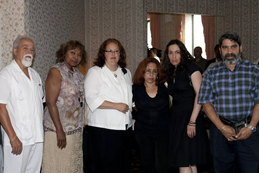 Hispanic family at funeral