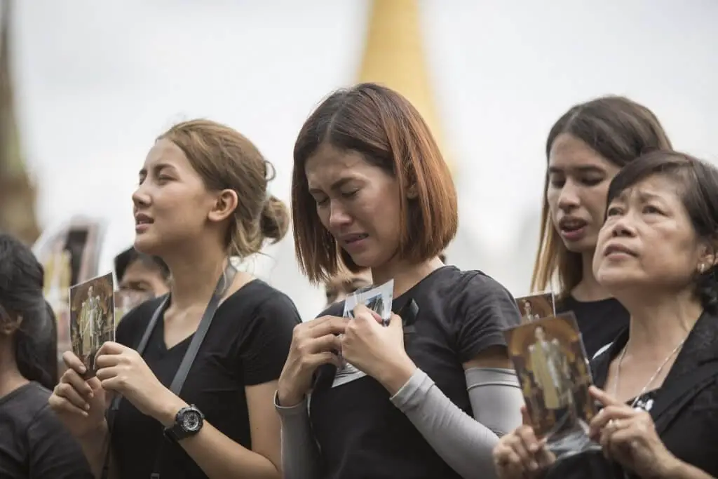 Mourners responding to eulogy