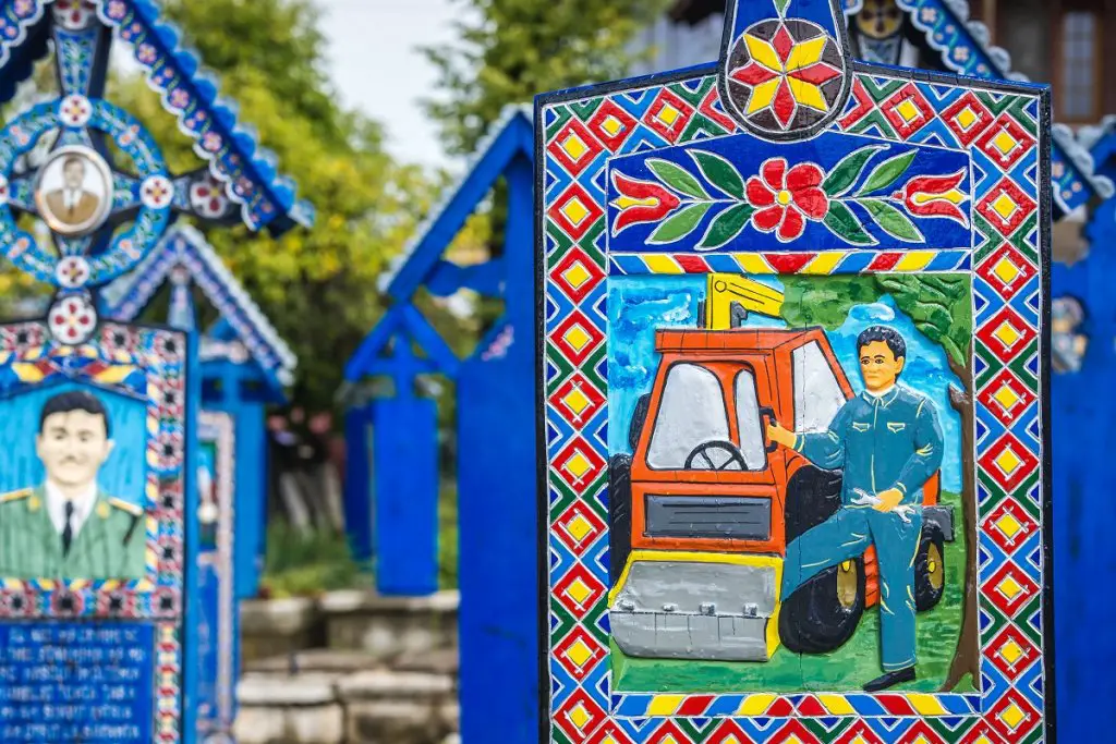 Paionted headstones in Romania