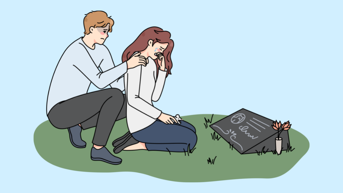 visiting a grave